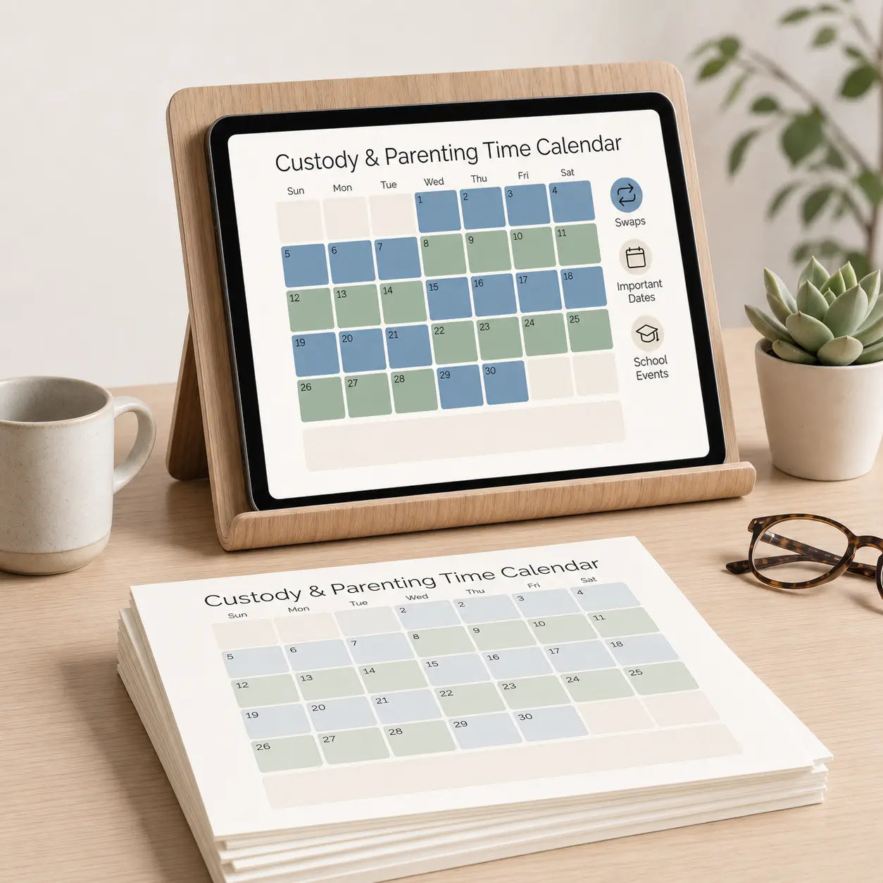 Custody & Parenting Time Calendar
