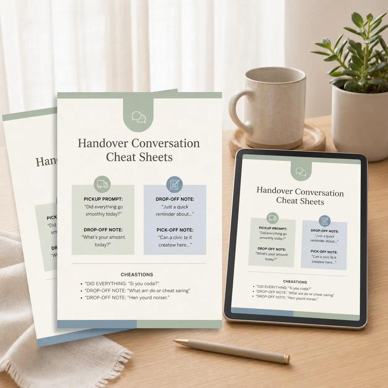 Handover Conversation Cheat Sheets