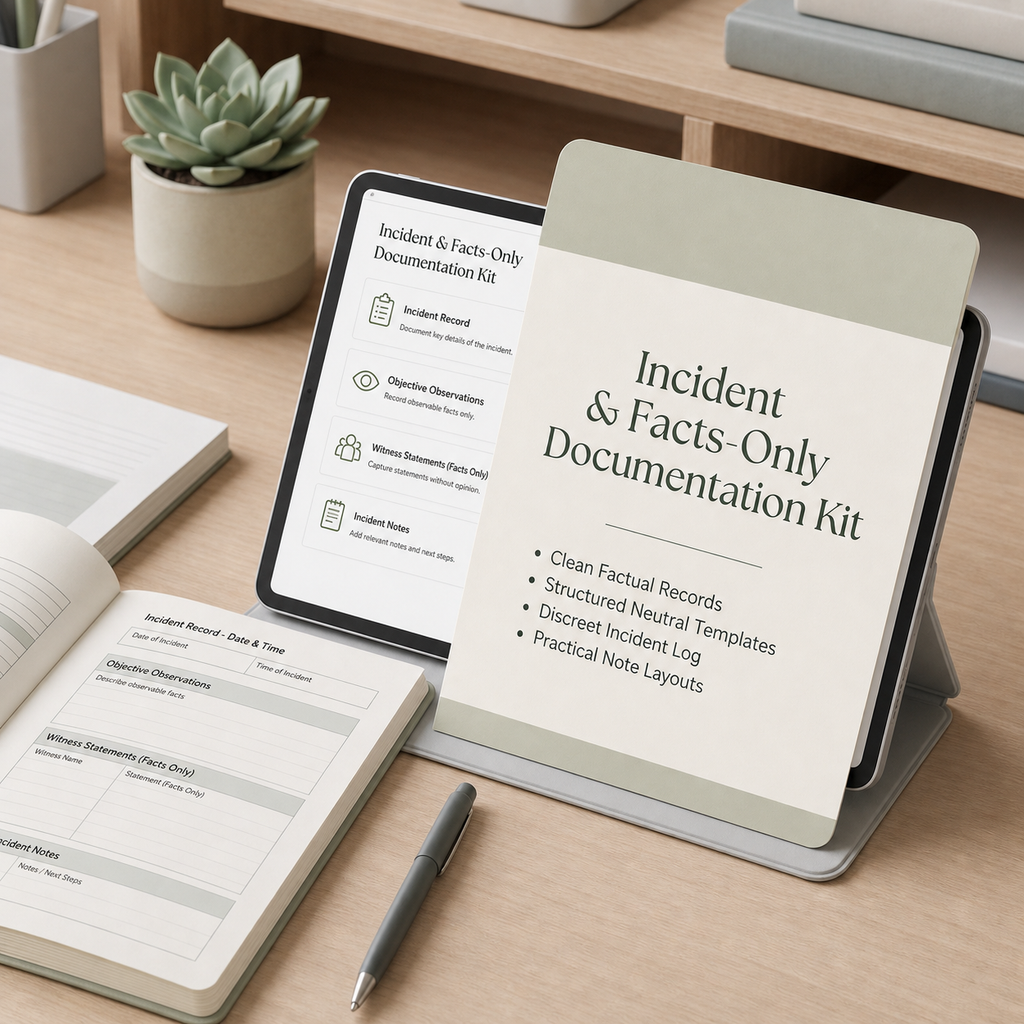 Bonus: Incident & Facts-Only Documentation Kit